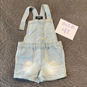 DKNY Light Blue Denim Kids Overalls